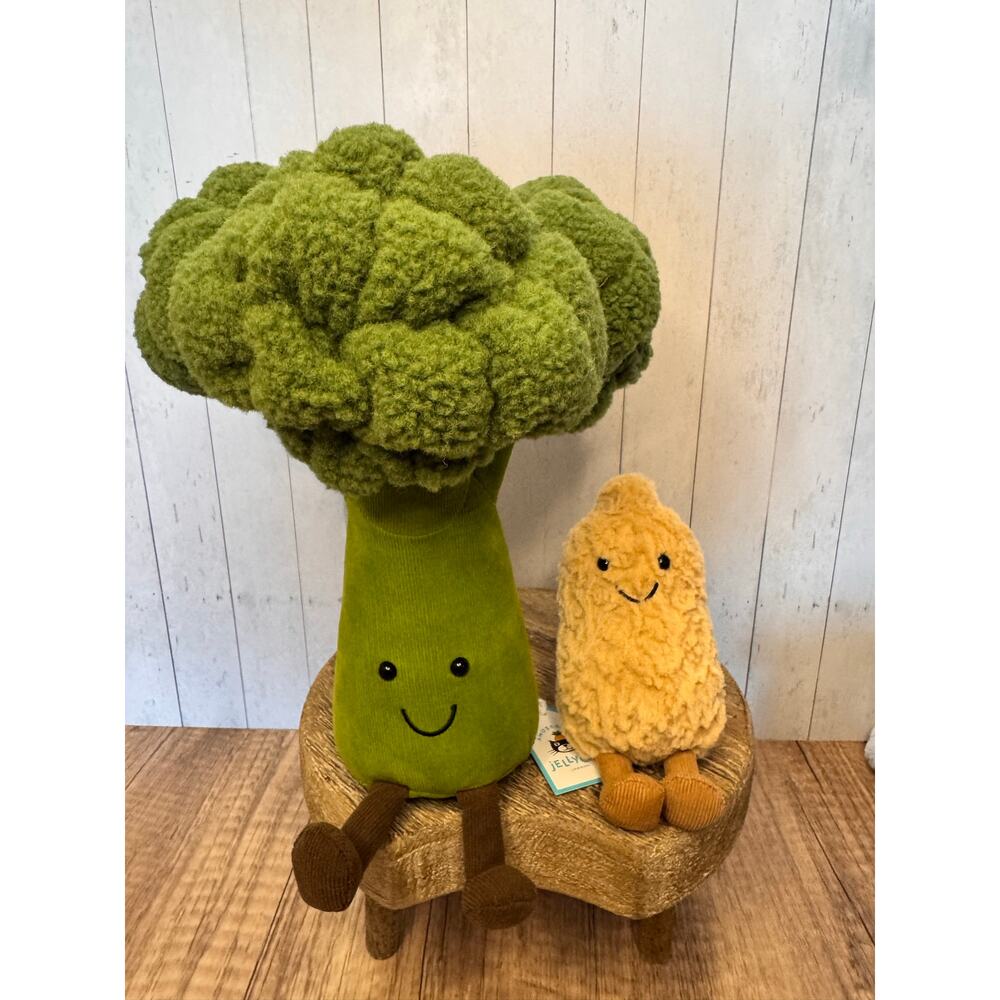 Jellycat Bundle Peanut and Broccoli Authentic Jellycat Amuseables FAST SHIP NEW